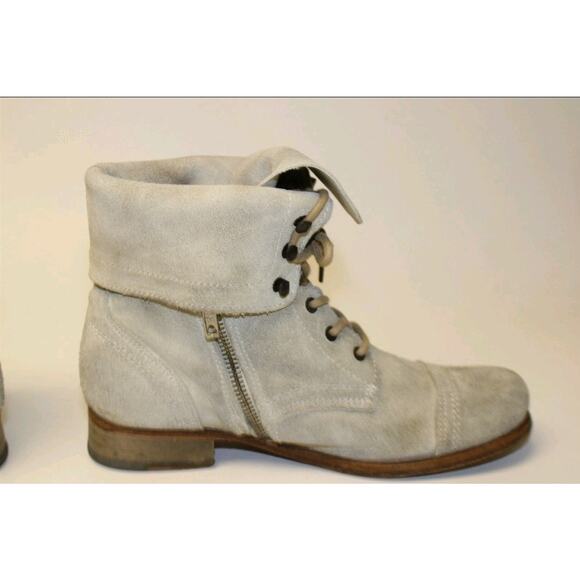 AllSaints EUR 38 US 8 Gray Suede Cuffed Zip Up Ankle Boots - Picture 3 of 7